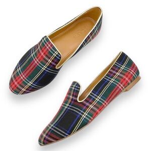 J.Crew Plaid Loafers - Red, Green, Blue